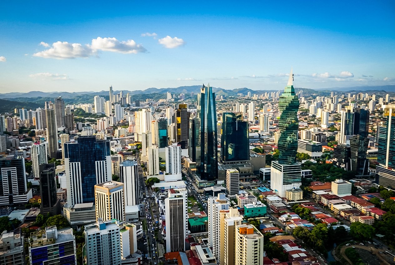 Aerial view of Panama City — eSync 360° headquarters